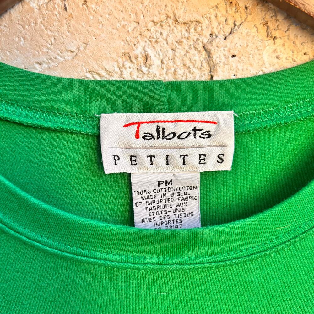 Vintage Talbots Petites 100% Cotton Crew Neck Baby Tee PM - Picture 3 of 3